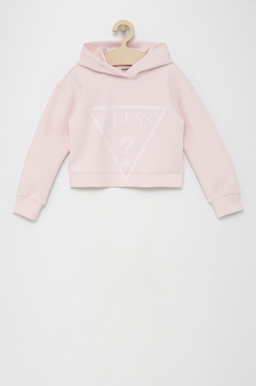 

Детски суичър Guess в розово с принт, Розов