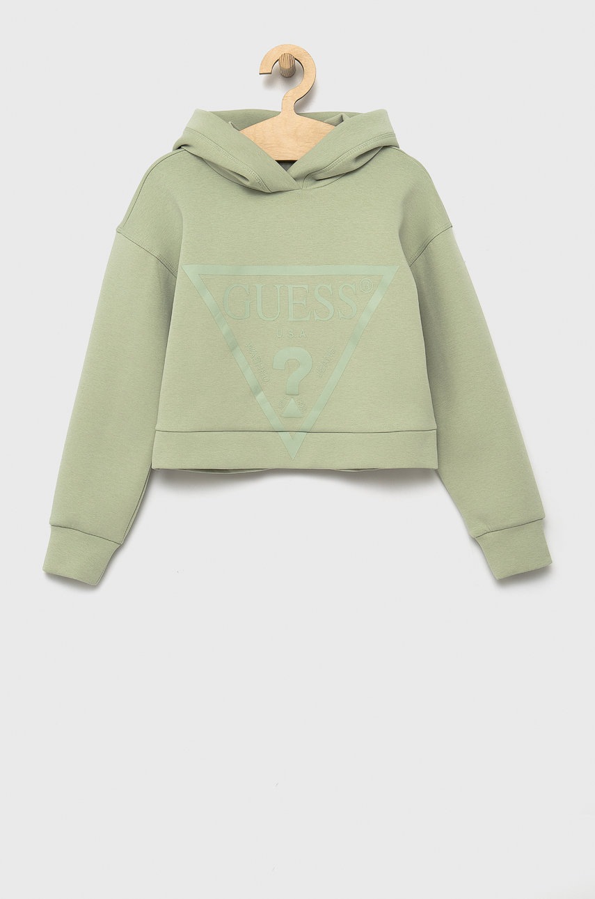 

Детски суичър Guess в зелено с принт, Зелен
