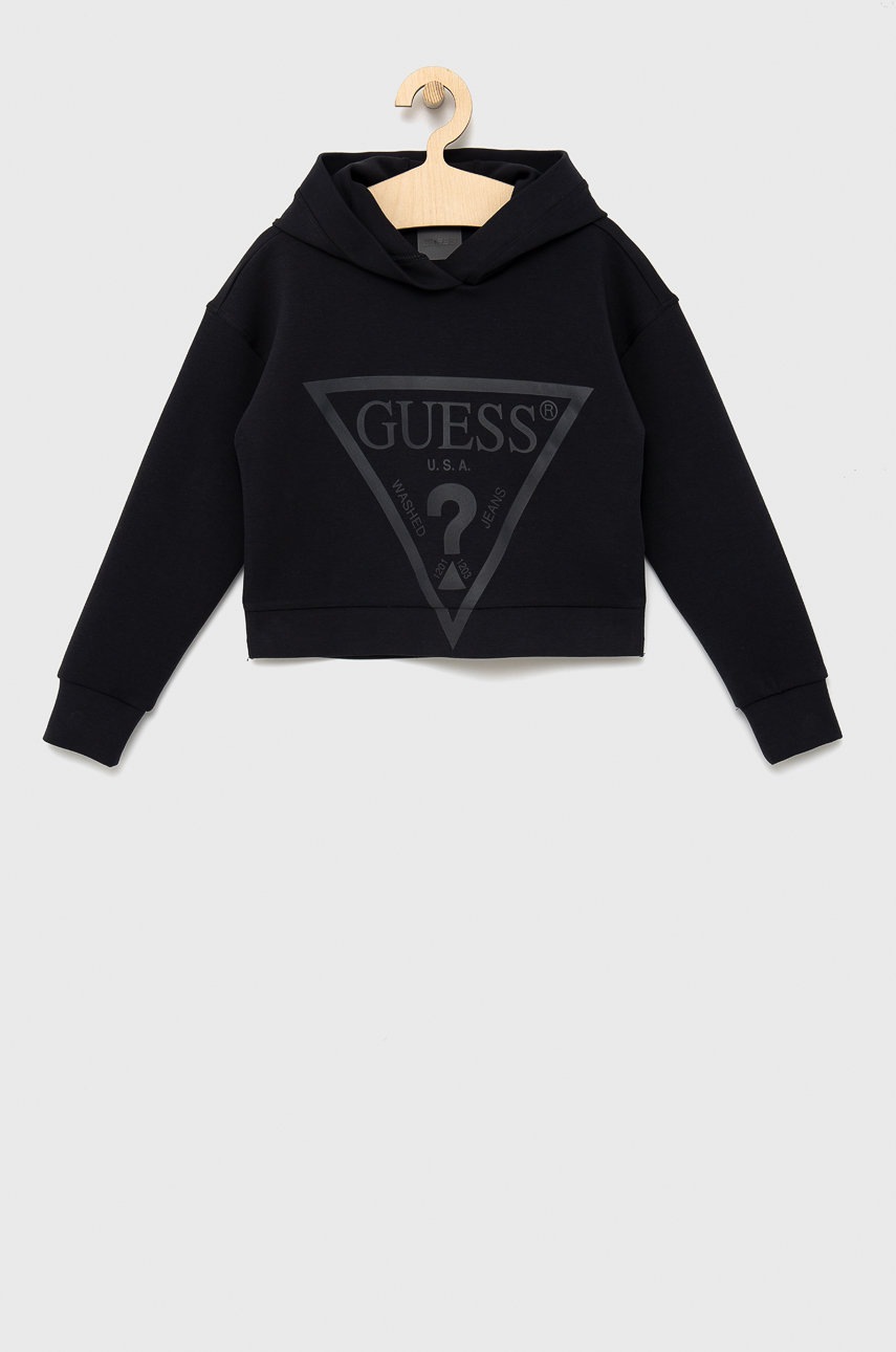 

Детски суичър Guess в черно с принт, Черен