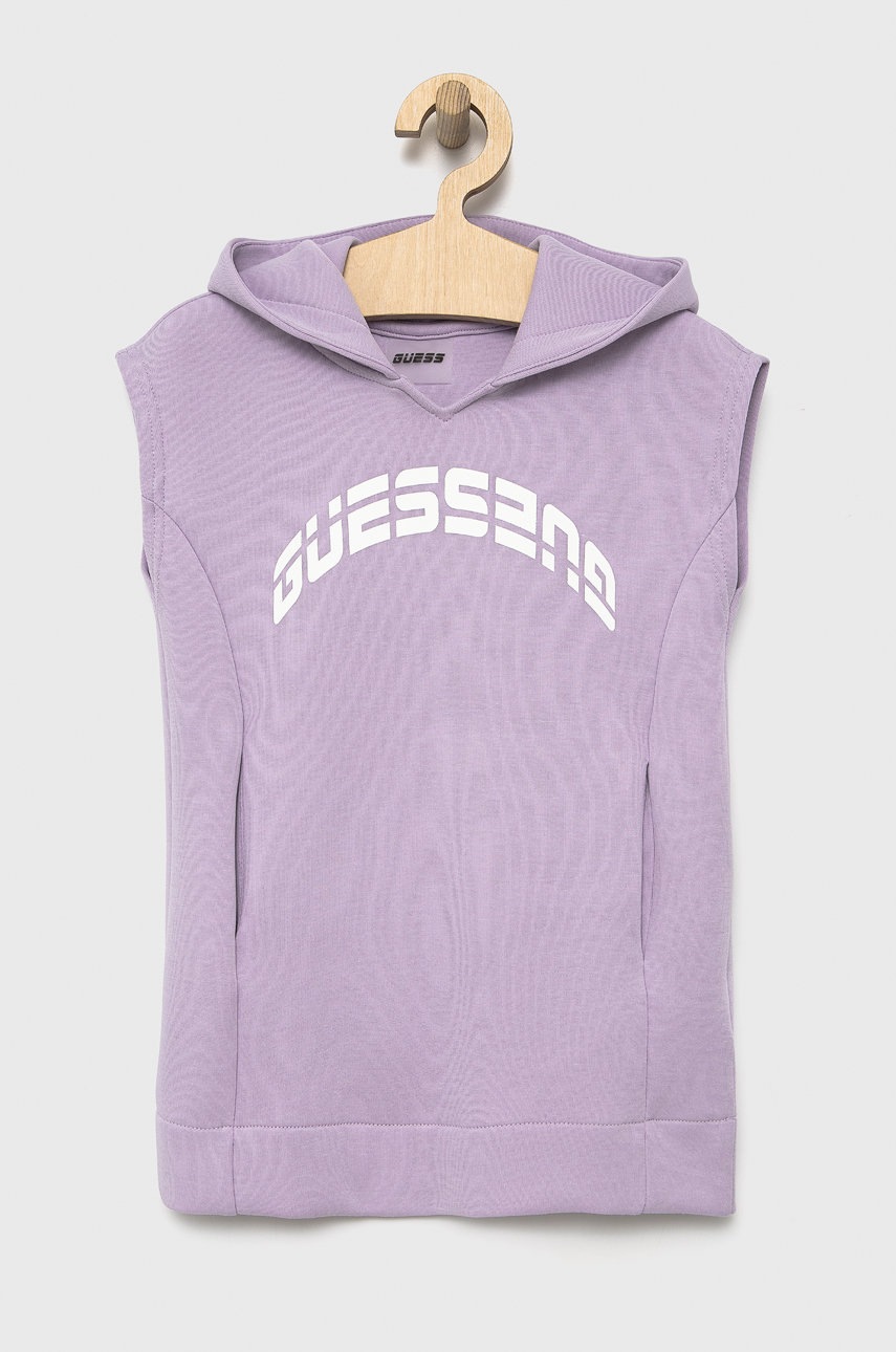 

Детский жилет Guess цвет фиолетовый с принтом