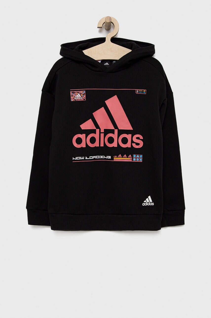 Adidas Performance bluza copii ha3925 culoarea negru, cu imprimeu