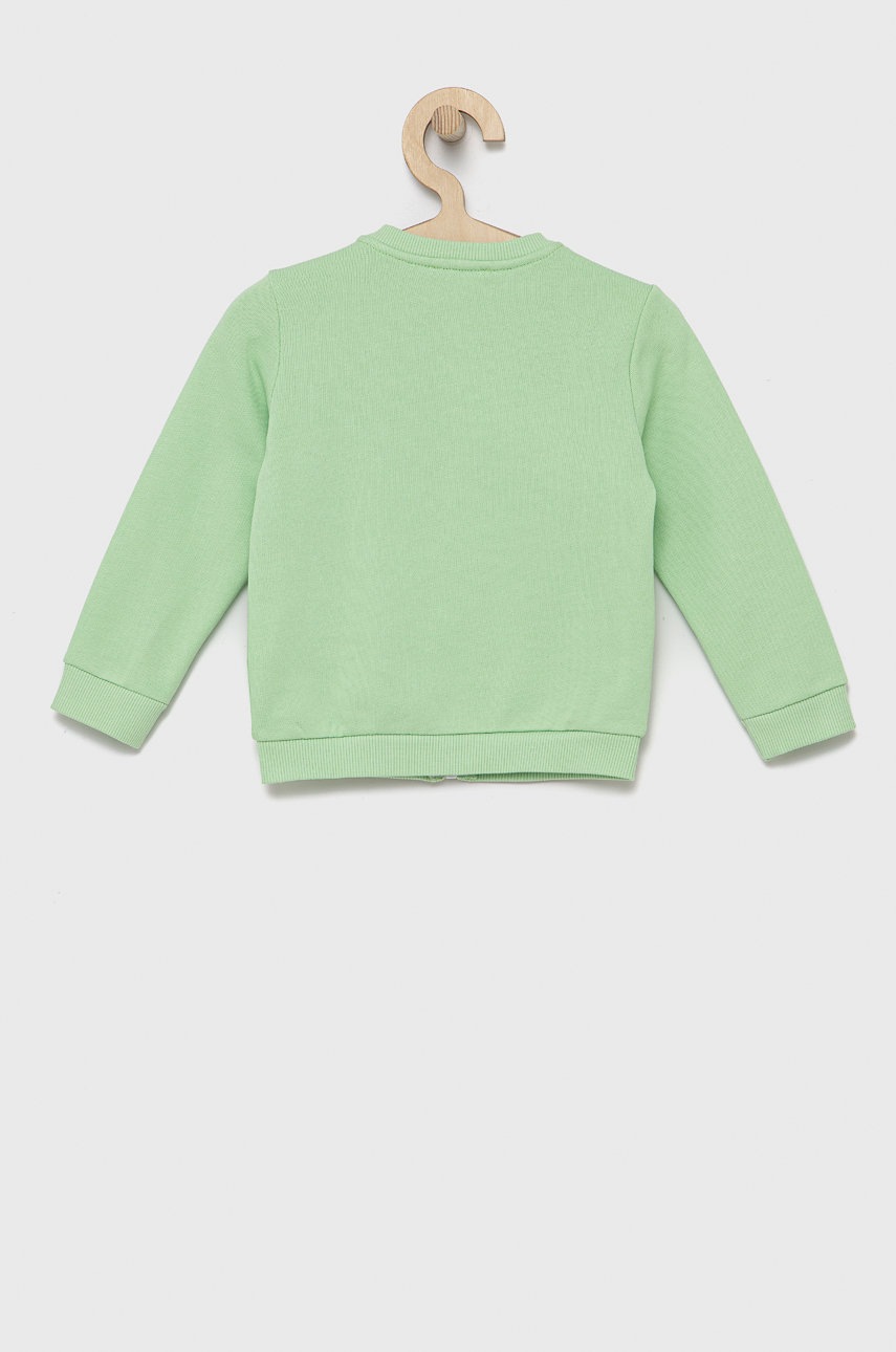 

Детская хлопковая кофта United Colors of Benetton цвет зелёный с принтом