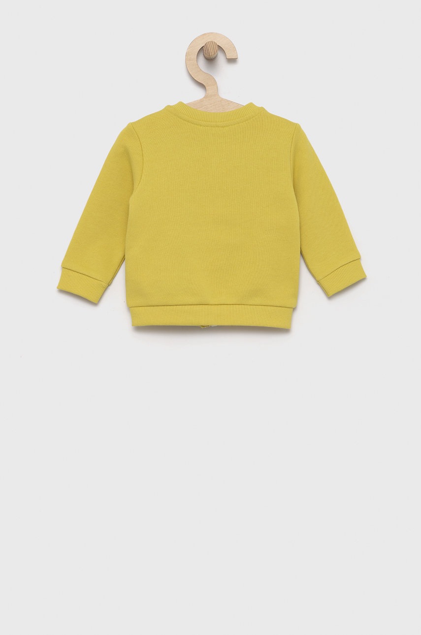 

Детская хлопковая кофта United Colors of Benetton цвет зелёный с принтом