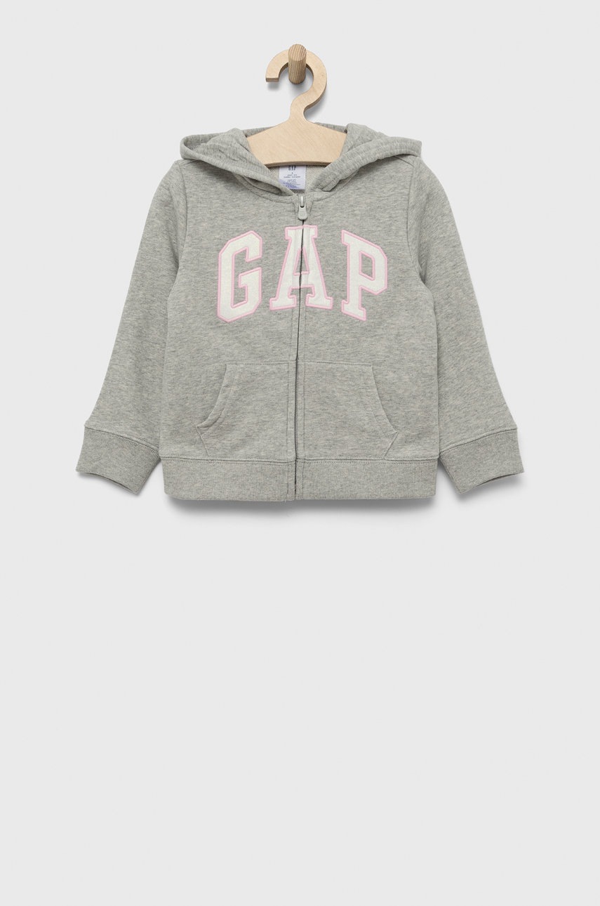 

Детски суичър GAP в сиво с апликация, Сив