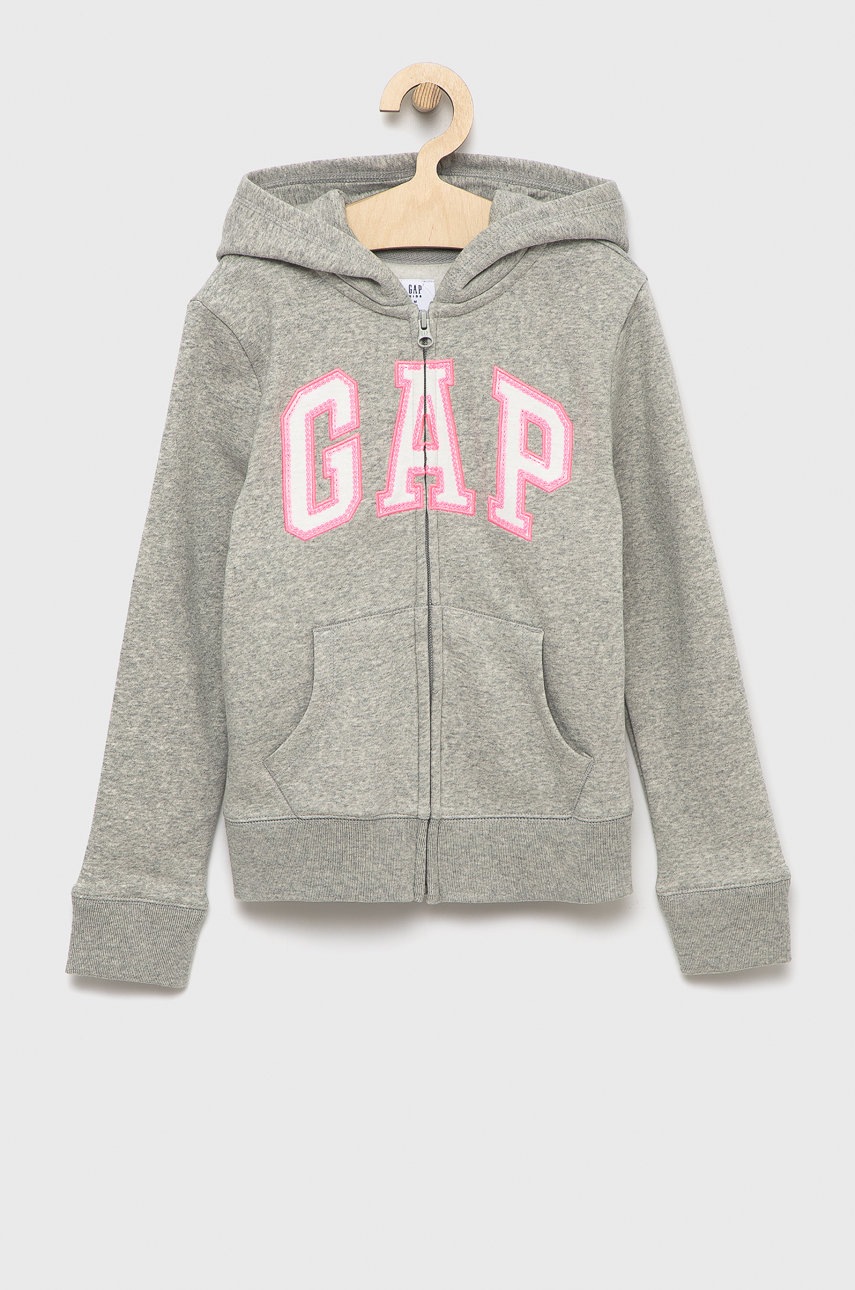 

Детски суичър GAP в сиво с апликация, Сив