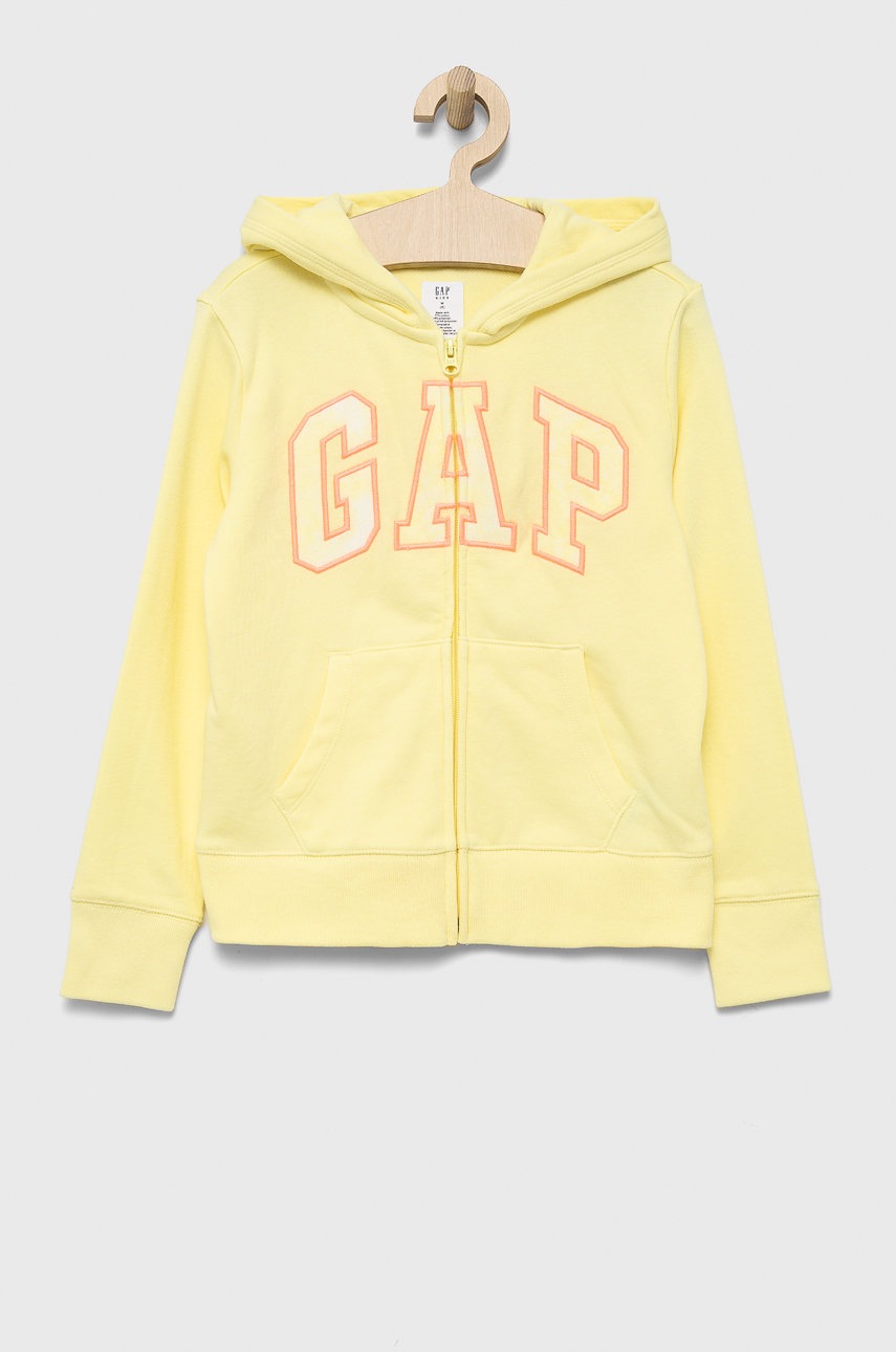

Детски суичър GAP в жълто с апликация, Жълт