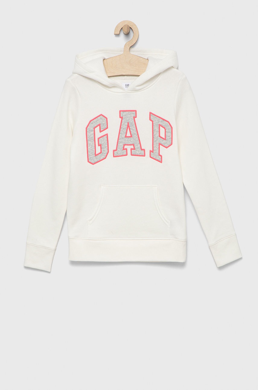 

Детски суичър GAP в бяло с принт, Бял