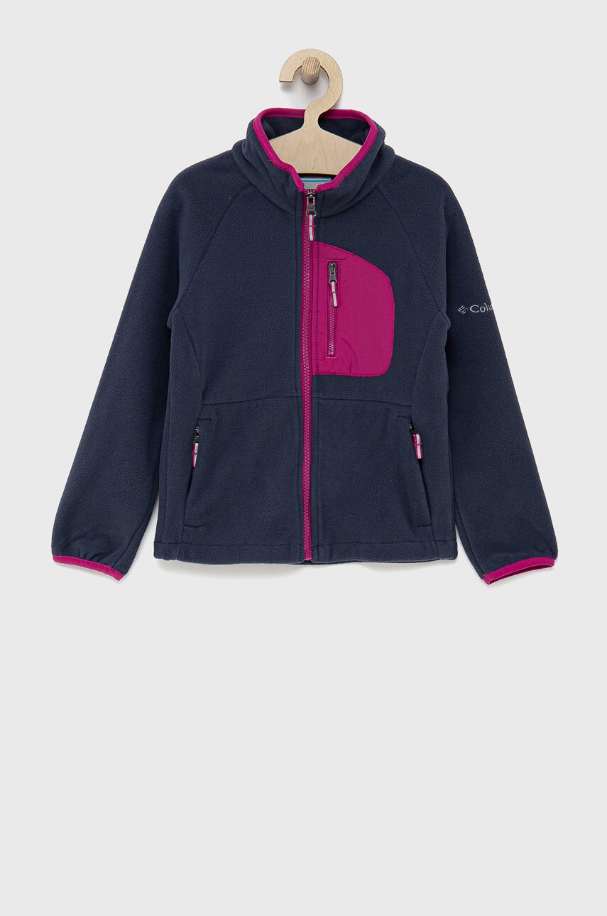 Columbia bluza copii culoarea albastru marin, neted