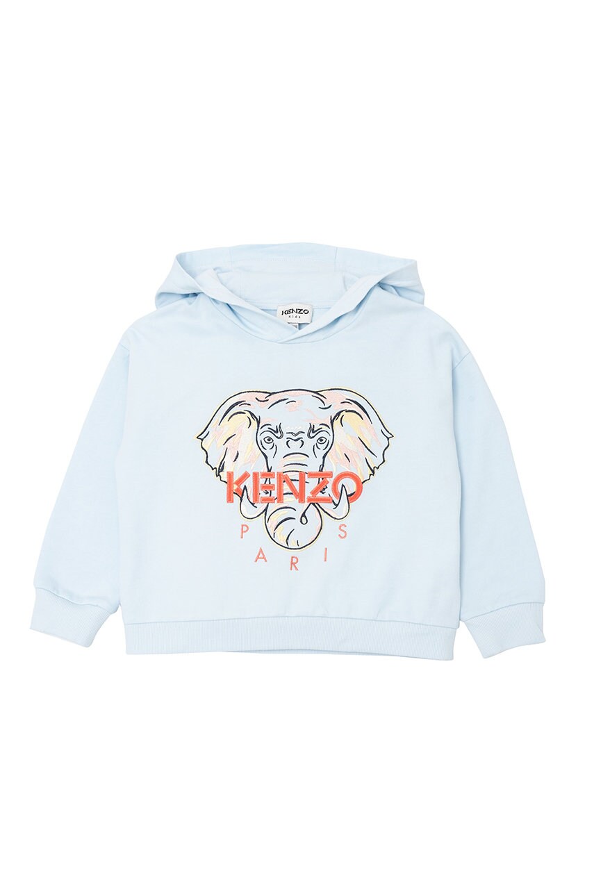 

Детски памучен суичър Kenzo Kids с апликация, Син