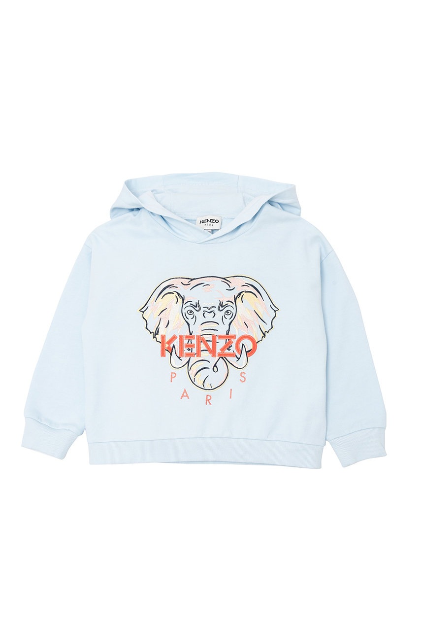 

Детски памучен суичър Kenzo Kids с апликация, Син