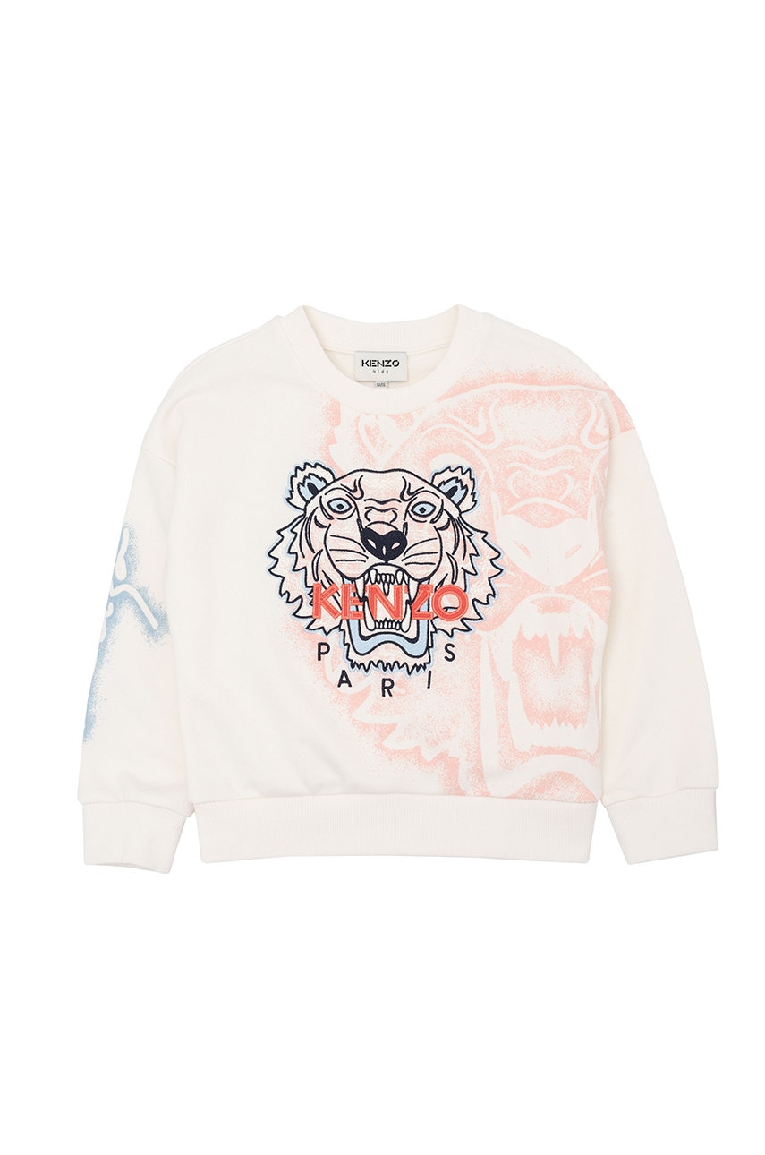 Kenzo Kids hanorac de bumbac pentru copii culoarea alb, modelator