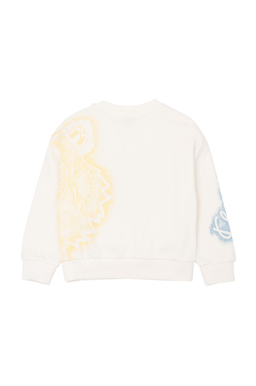 

Дитяча бавовняна кофта Kenzo Kids колір білий візерунок