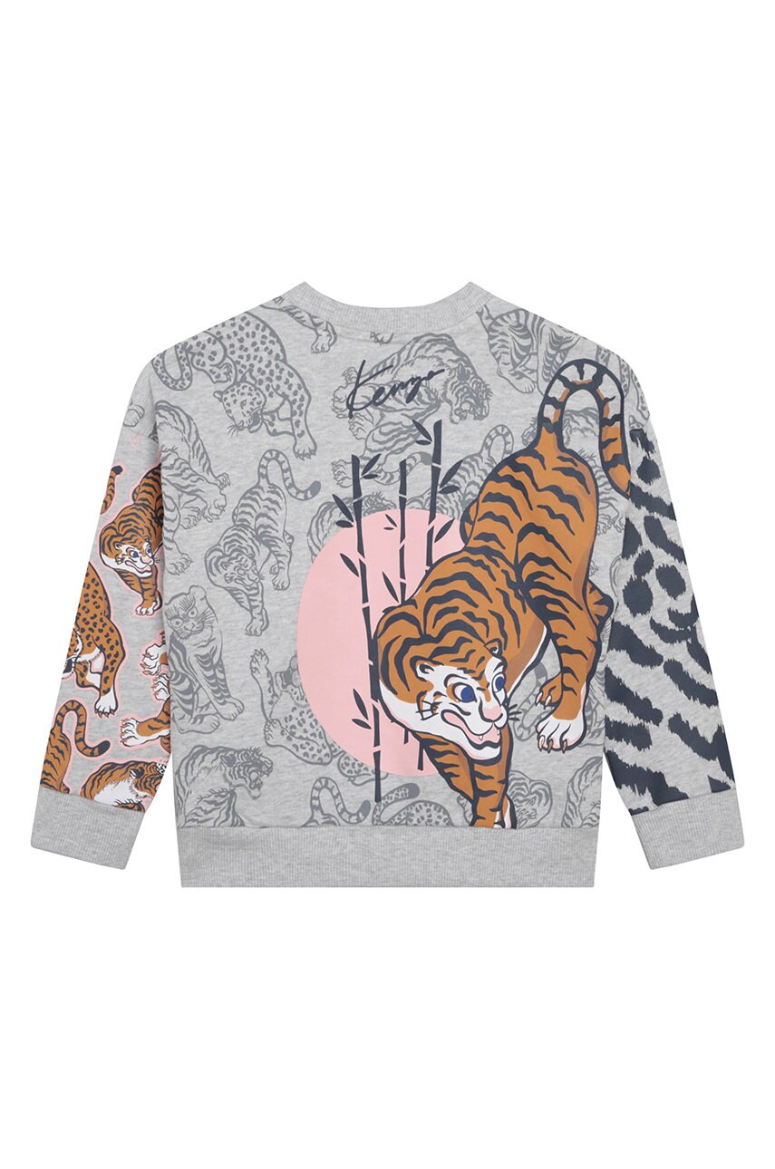 

Детская хлопковая кофта Kenzo Kids цвет серый узор