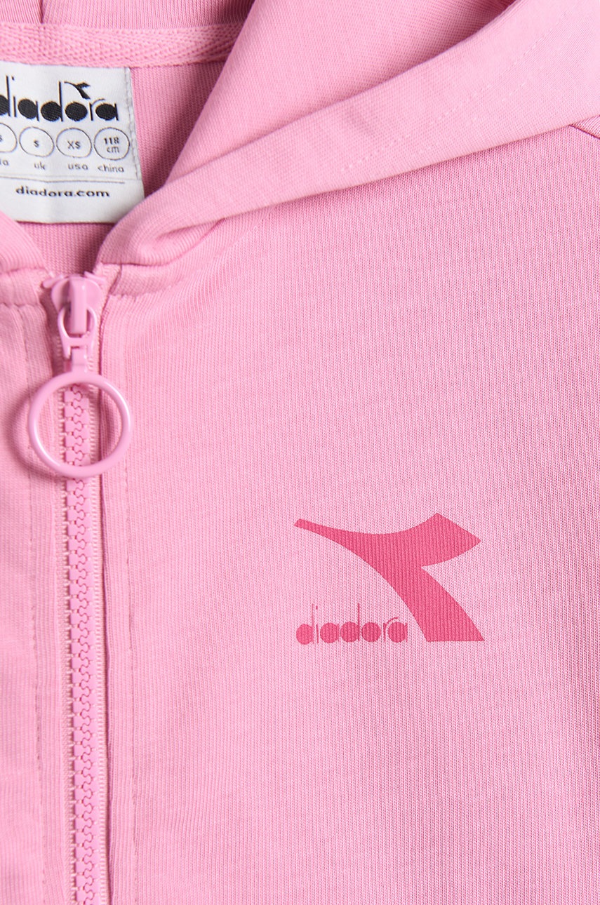 

Дитяча бавовняна кофта Diadora колір рожевий однотонна