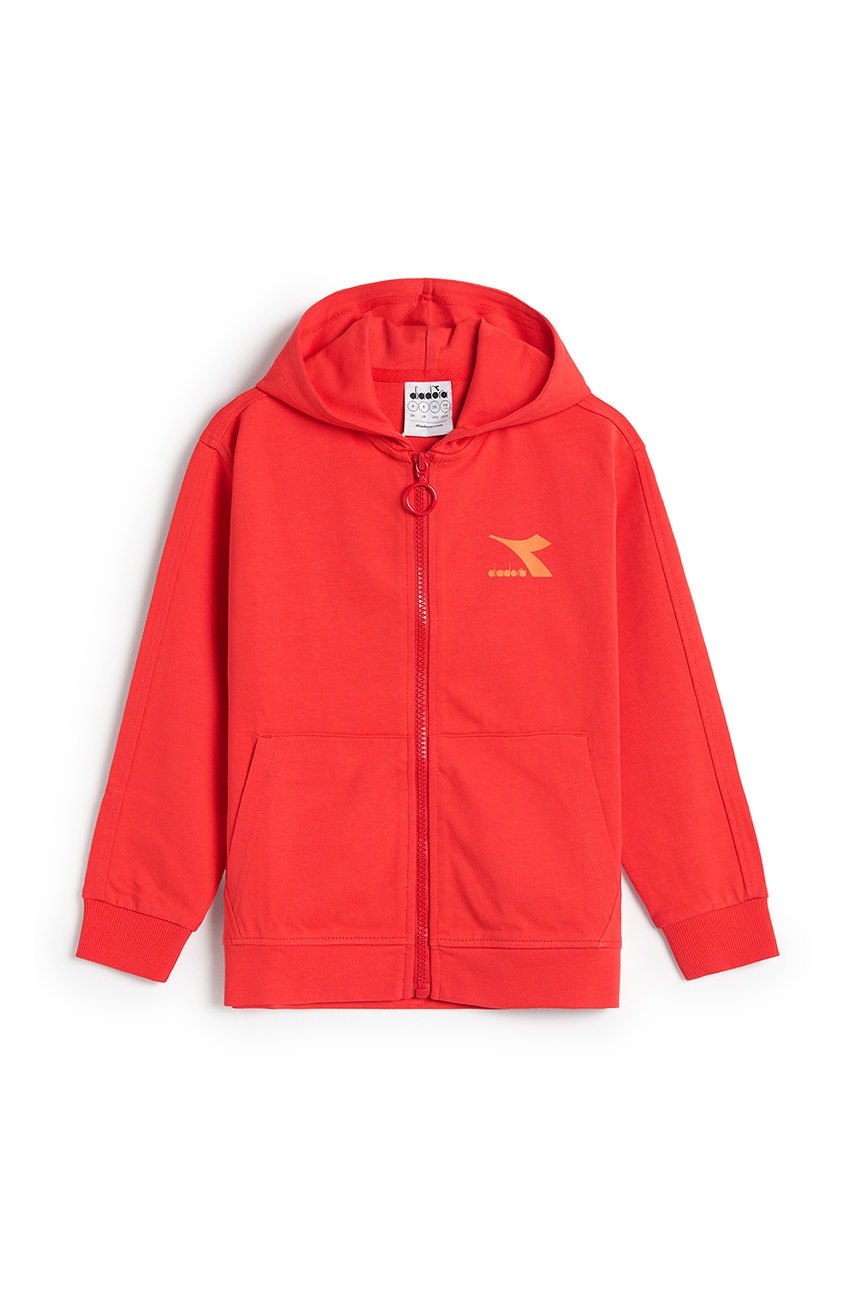 Diadora hanorac de bumbac pentru copii culoarea rosu, neted