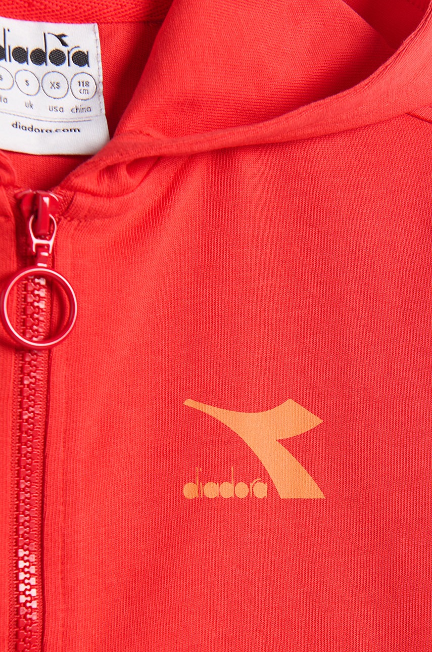 

Дитяча бавовняна кофта Diadora колір червоний однотонна