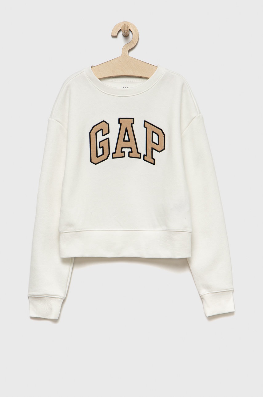 

Детски суичър GAP в бяло с апликация, Бял