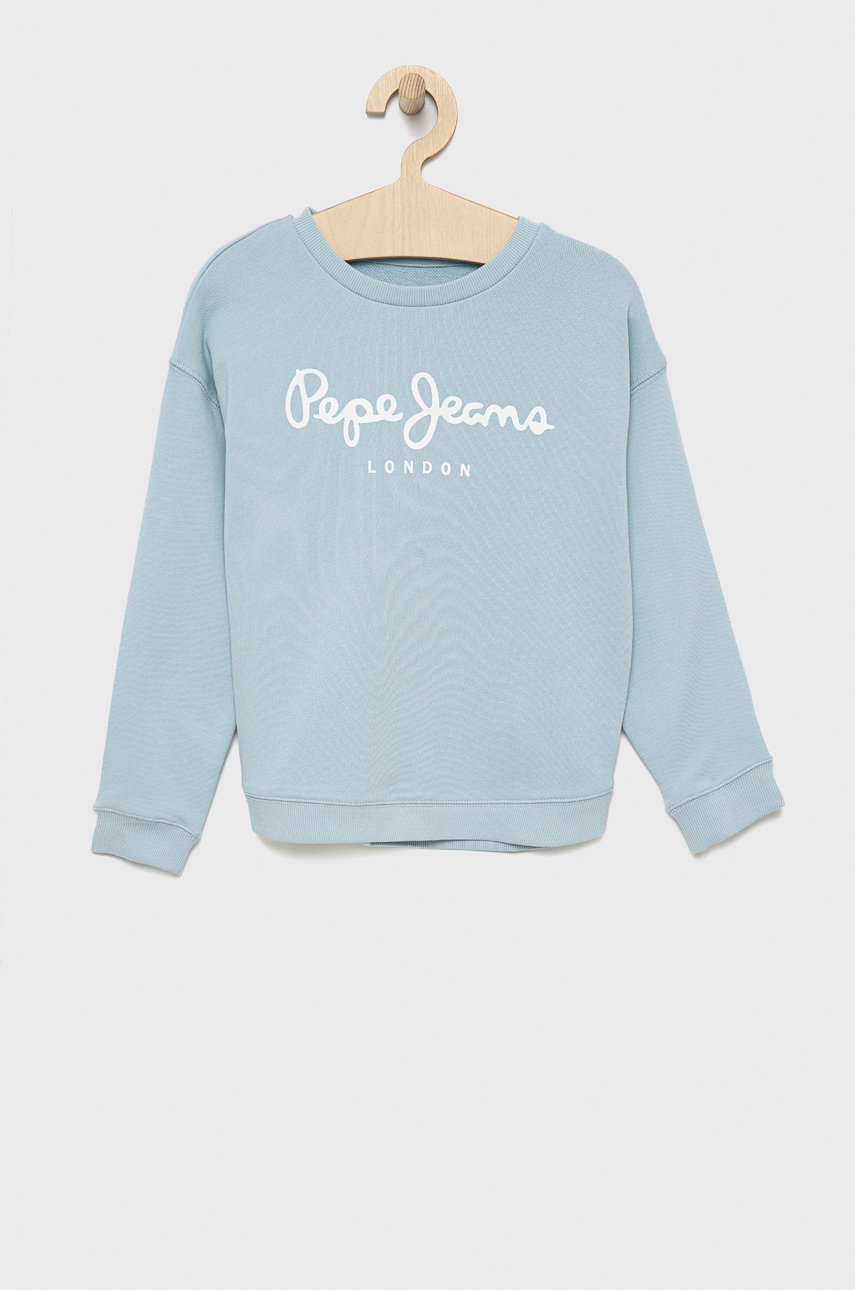 

Детски памучен суичър Pepe Jeans с принт, Син