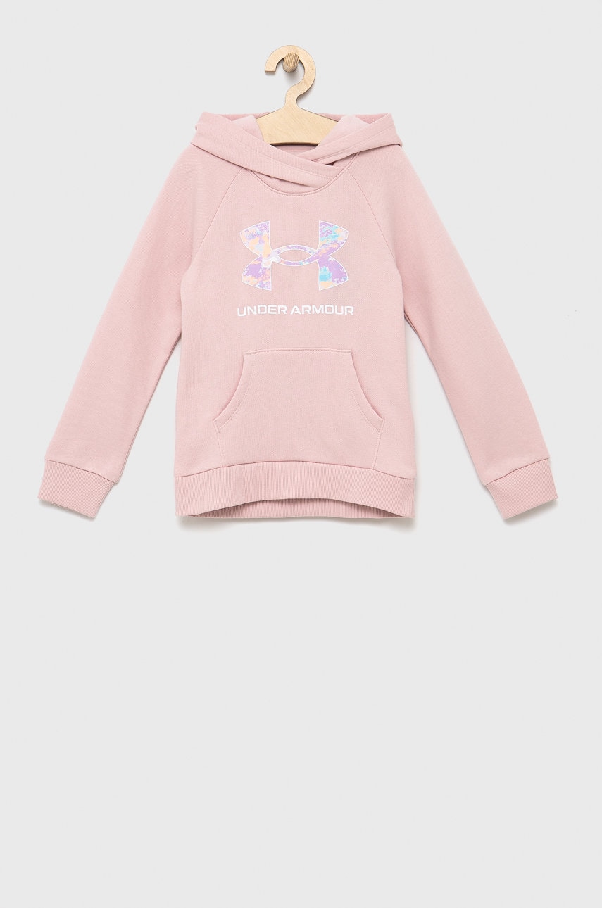 Under Armour bluza copii culoarea roz, cu imprimeu