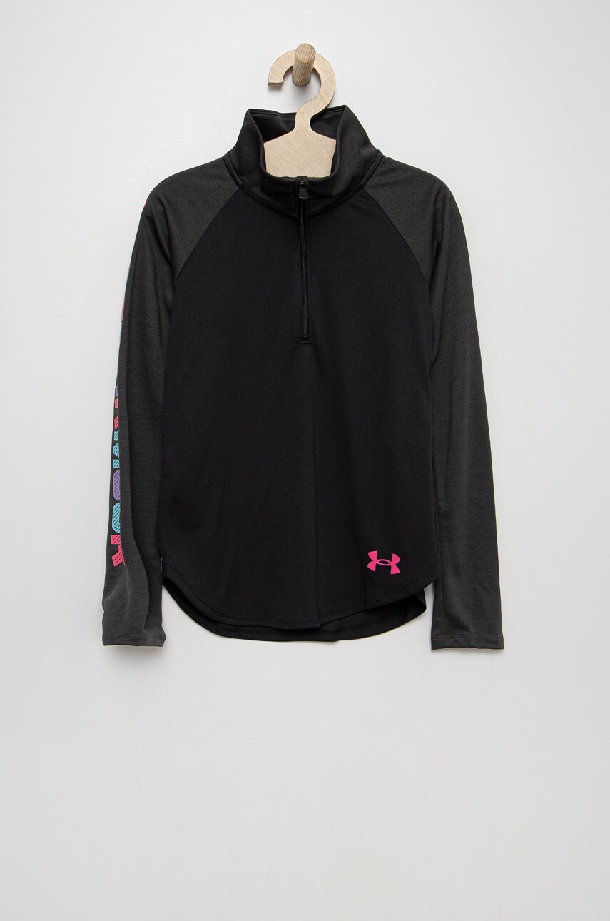 Under Armour longsleeve copii 1370789 culoarea negru,