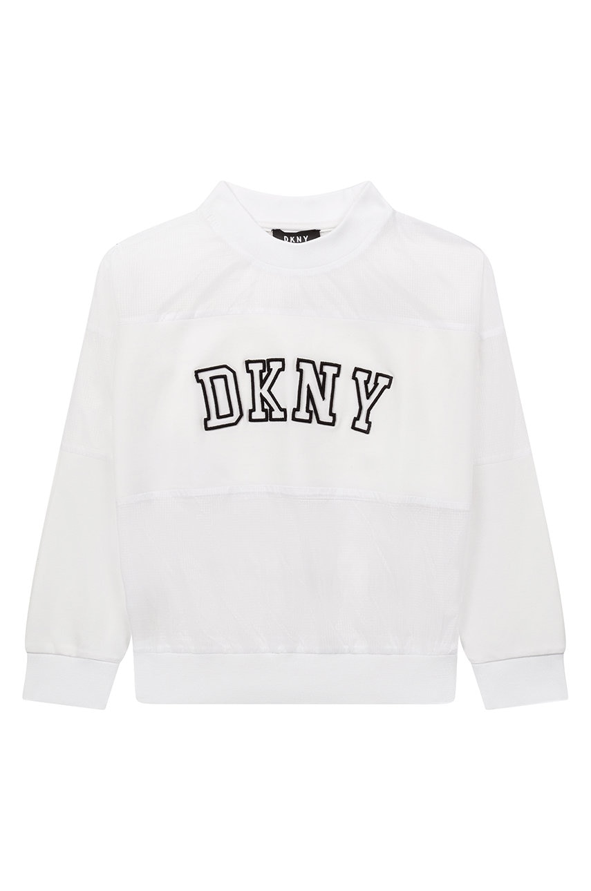 

Дитяча кофта Dkny колір білий з принтом