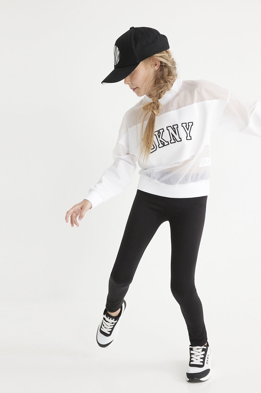 

Детски суичър Dkny в бяло с принт, Бял