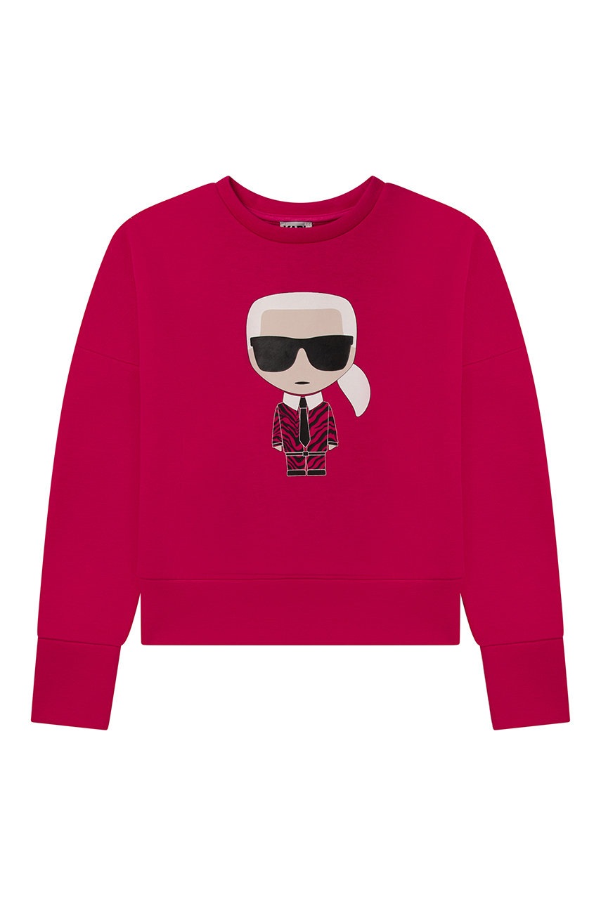 

Дитяча кофта Karl Lagerfeld колір рожевий з принтом