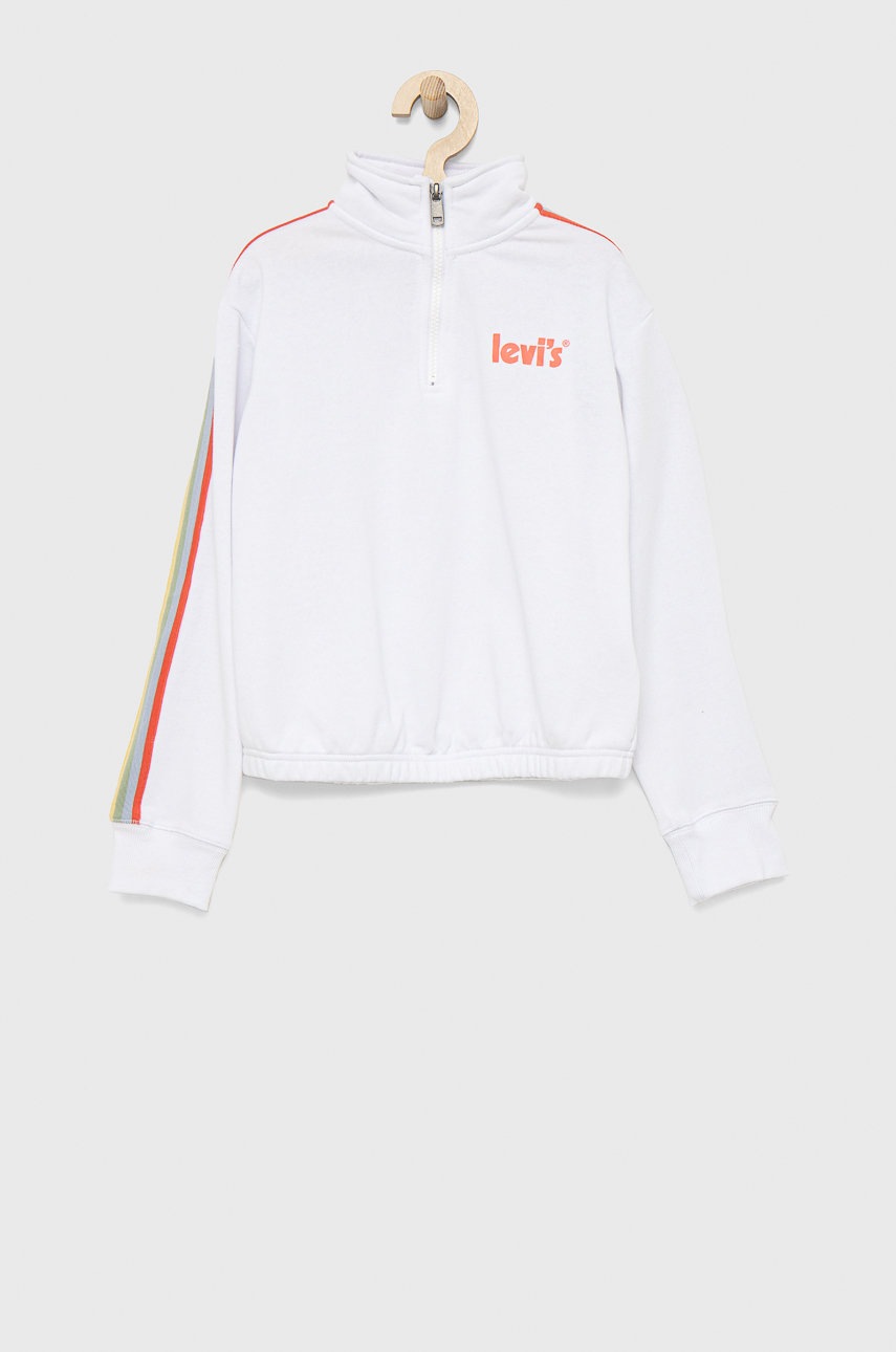 

Детски суичър Levi's в бяло с принт, Бял
