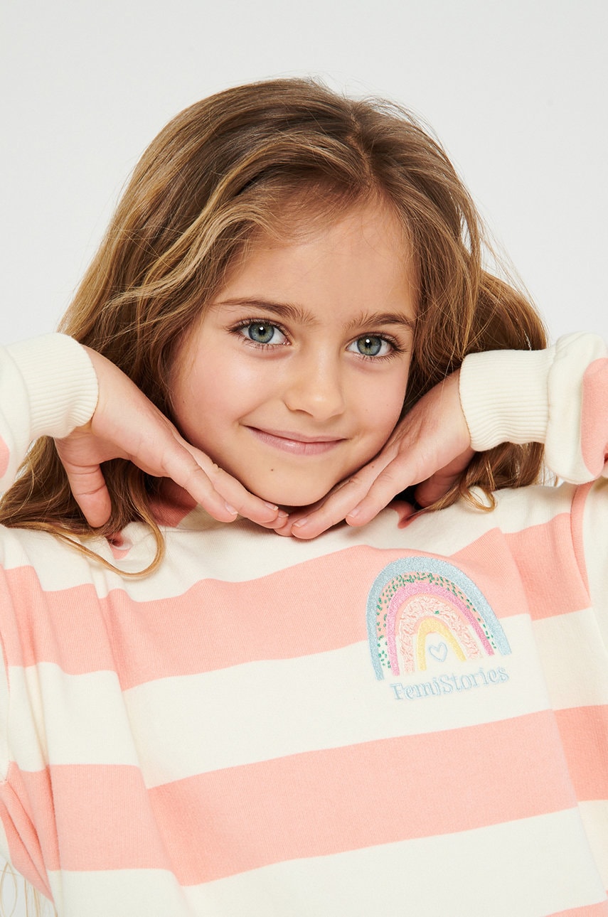 Femi stories bluza copii culoarea portocaliu, modelator