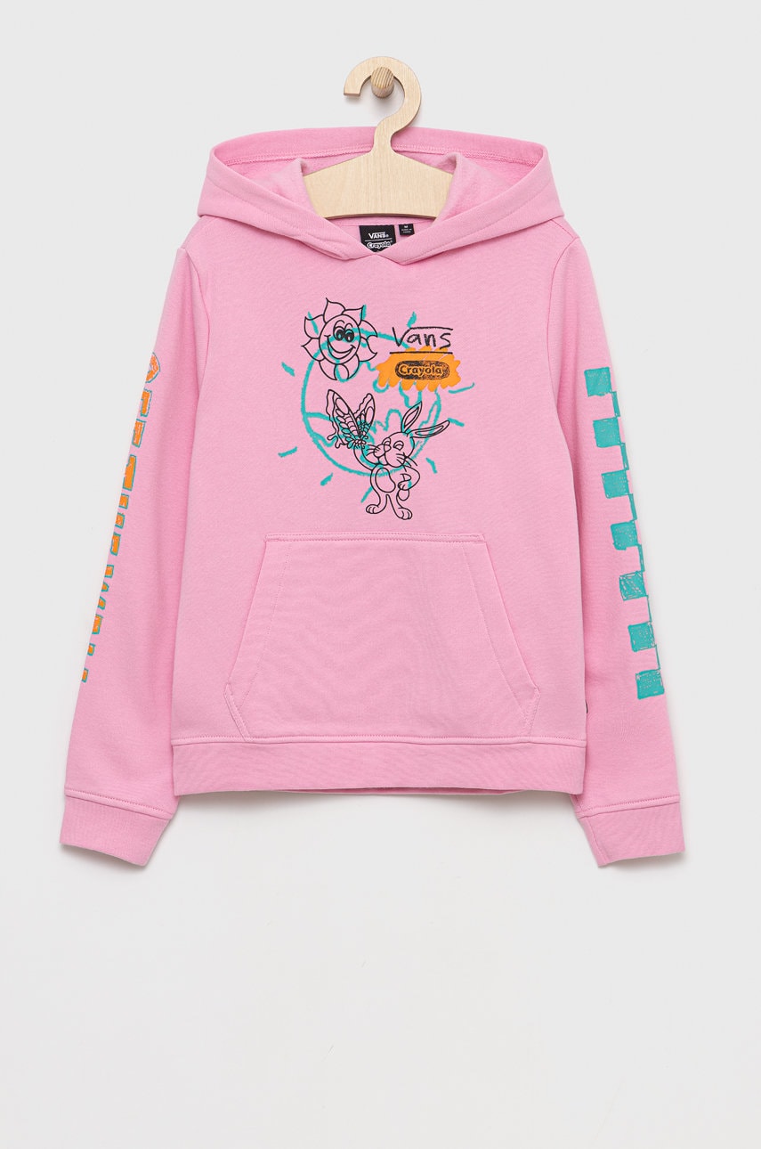 Vans bluza copii culoarea roz, cu imprimeu