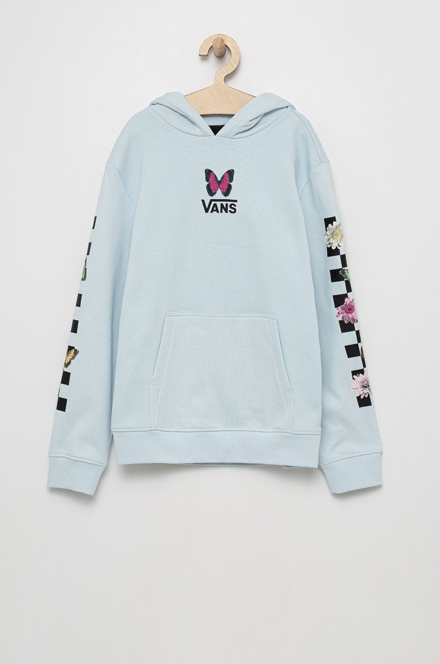

Детски памучен суичър Vans с принт, Син