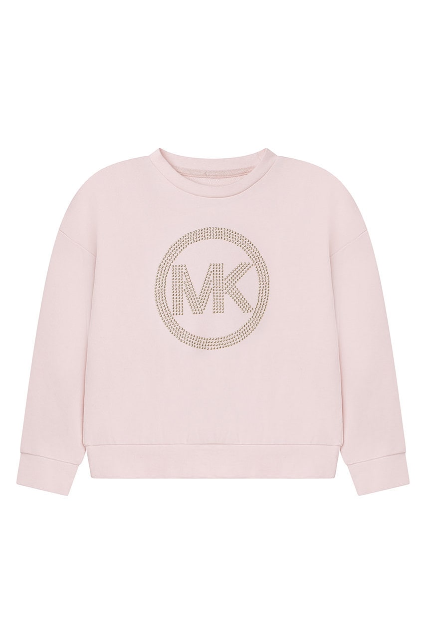 Michael Kors hanorac de bumbac pentru copii culoarea roz, cu imprimeu