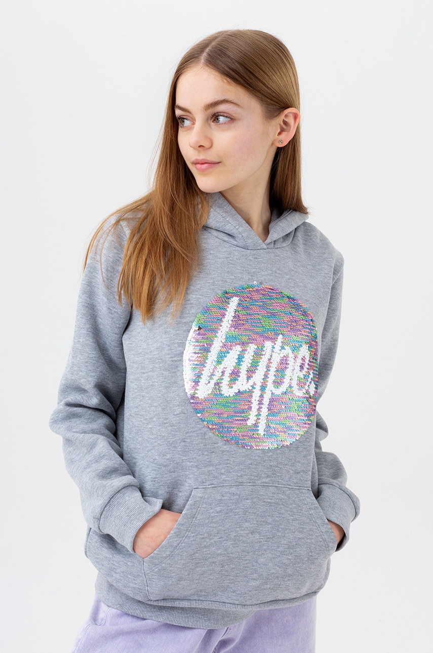 Hype bluza copii culoarea gri, cu imprimeu