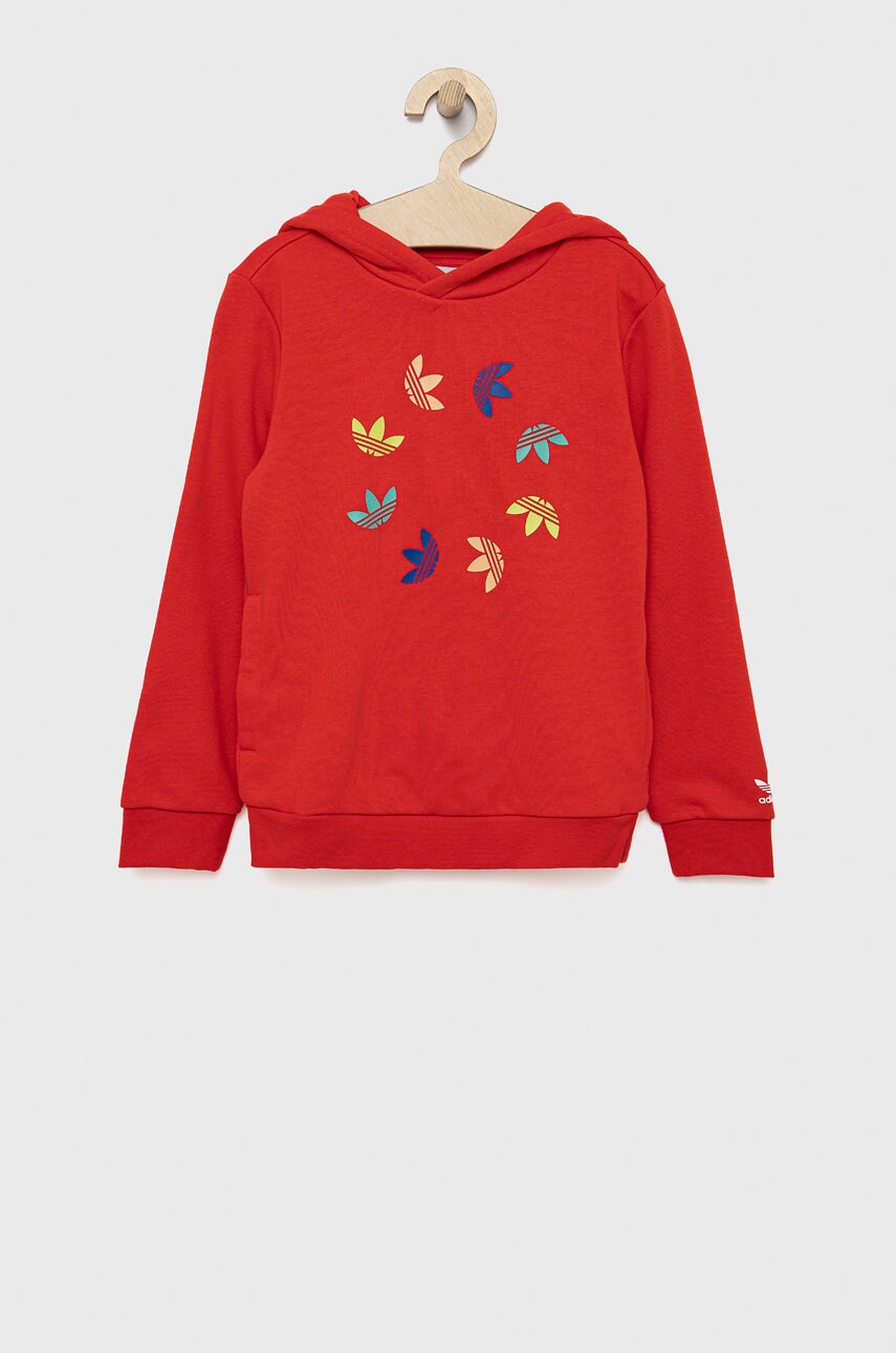 Adidas originals bluza copii culoarea rosu, cu imprimeu
