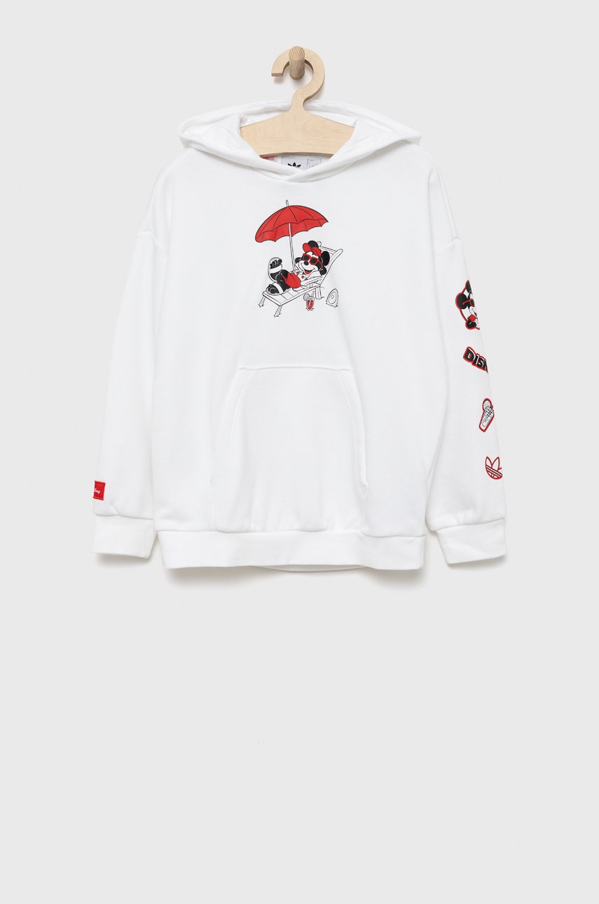 Adidas originals bluza copii disney culoarea alb, cu imprimeu