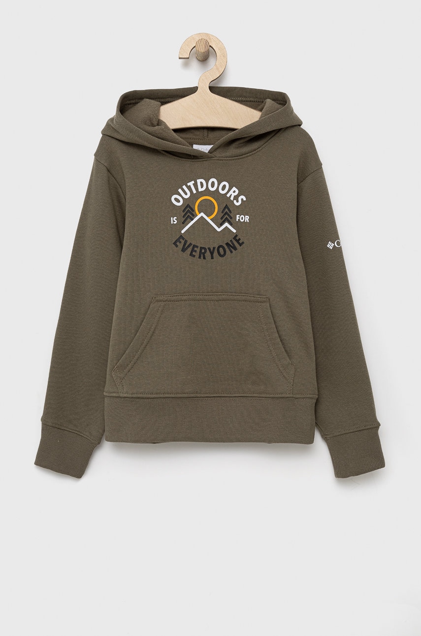 Columbia bluza copii culoarea verde, cu imprimeu