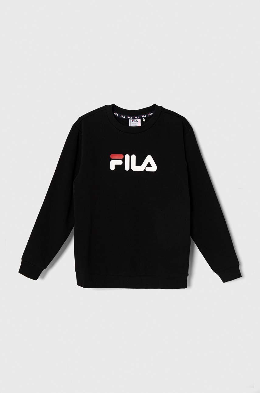 Fila Bluza Copii Culoarea Negru, Cu Imprimeu