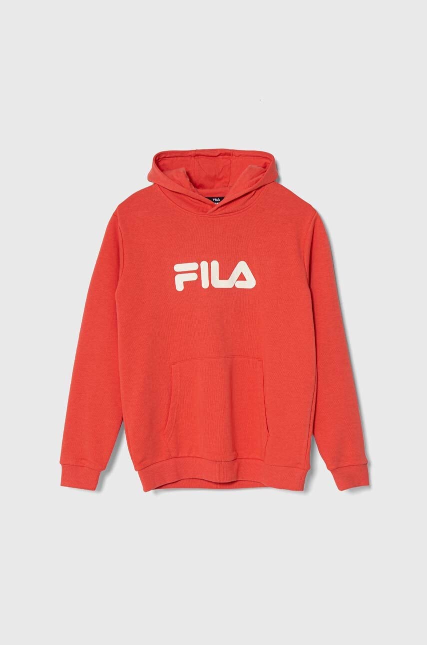 Fila bluza copii culoarea rosu, cu glugă, cu imprimeu