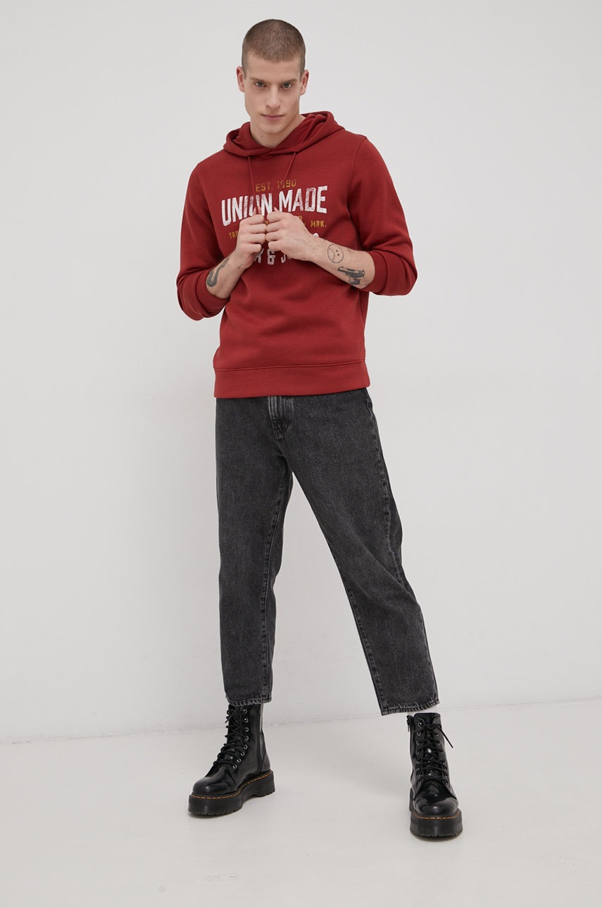 

Кофта Premium by Jack&Jones мужская цвет красный с принтом