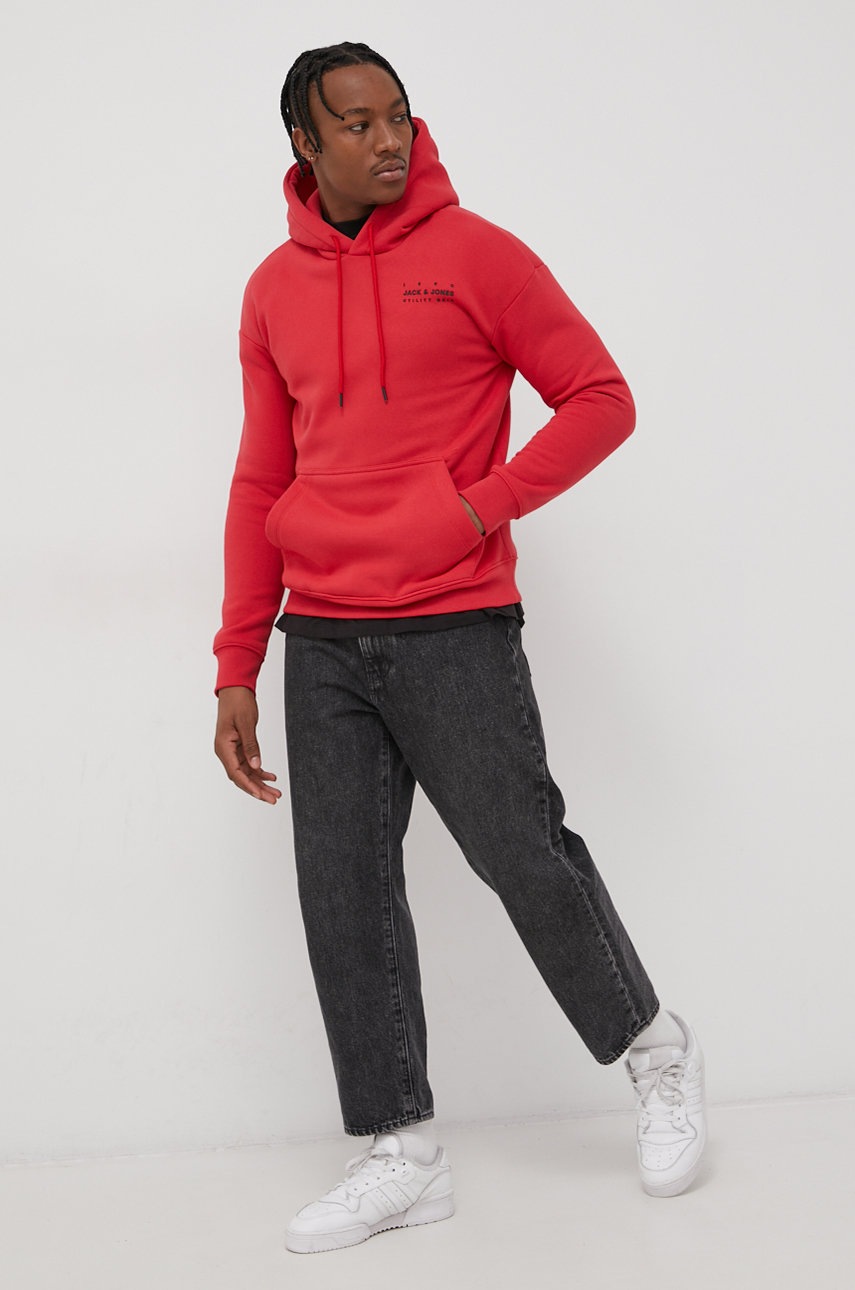 

Кофта Jack & Jones мужская цвет красный с принтом