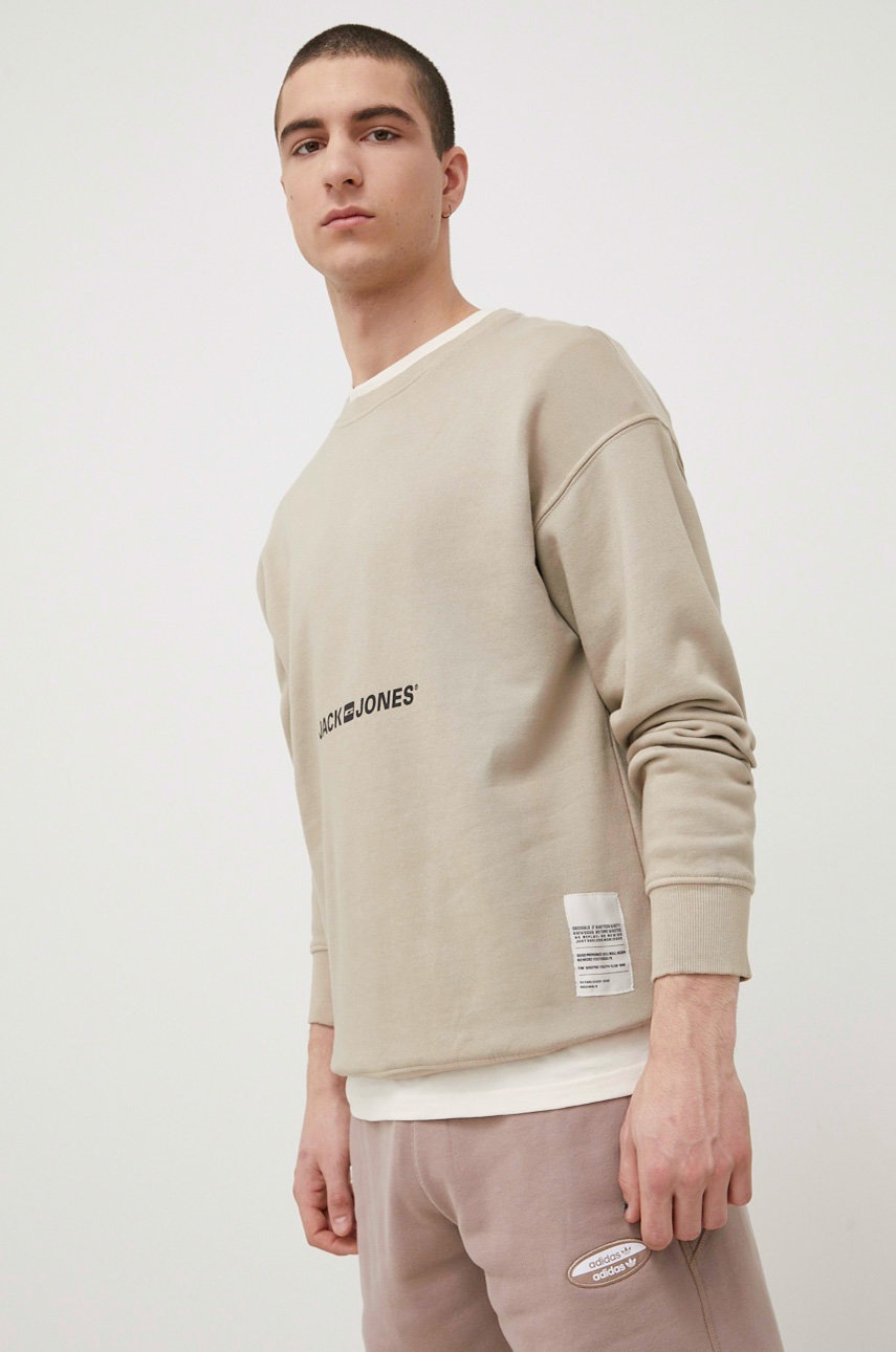 

Суичър Jack & Jones мъжки в сиво с принт, Сив