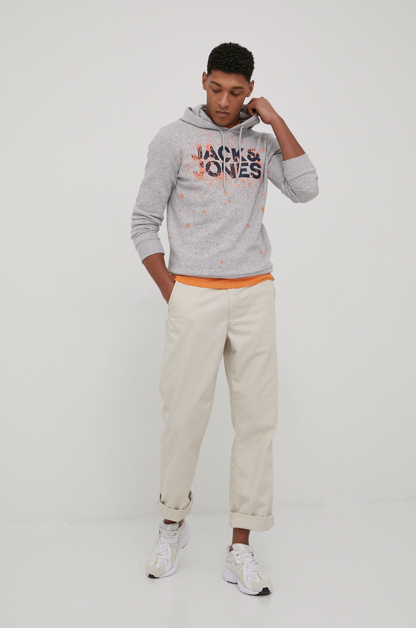 

Кофта Jack & Jones чоловіча колір сірий з принтом