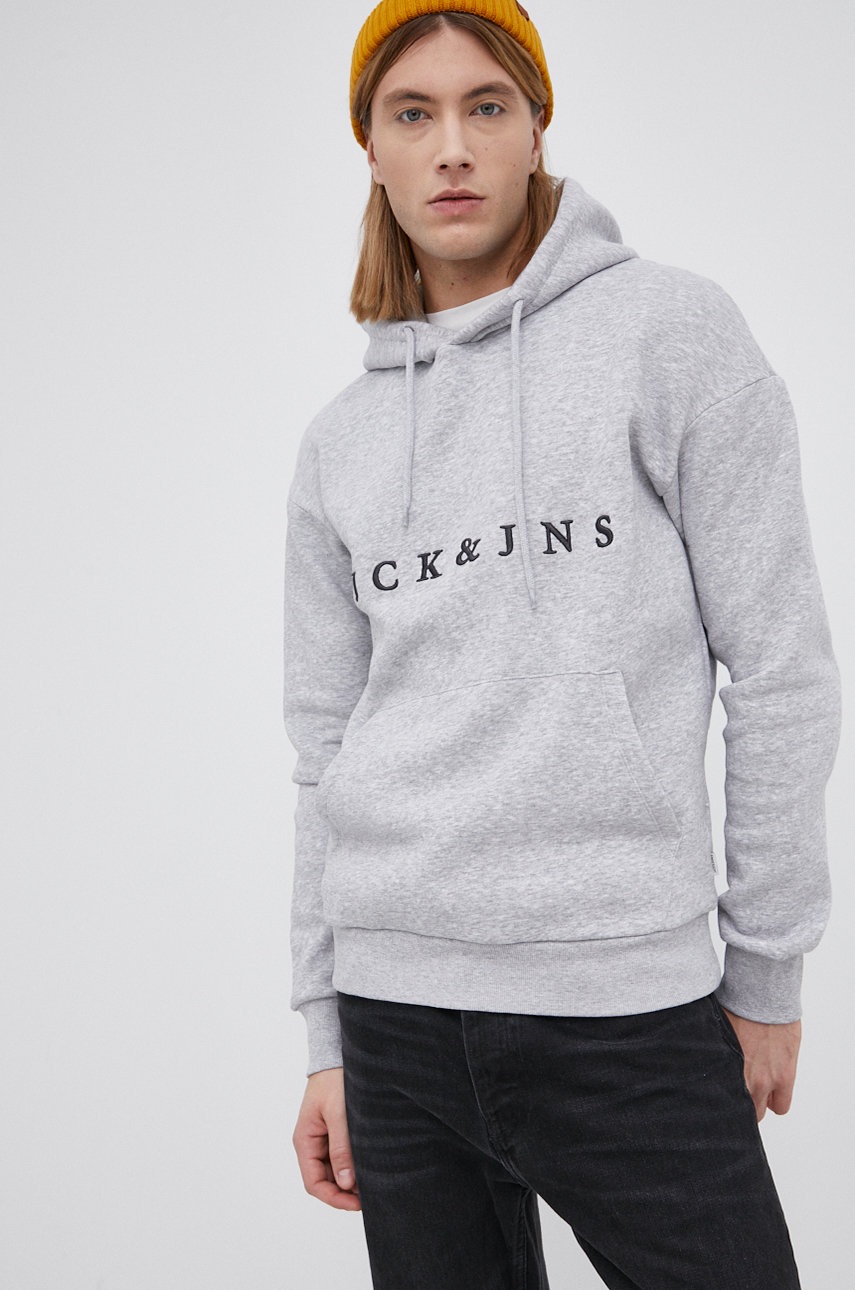 

Суичър Jack & Jones мъжки в сиво с апликация, Сив
