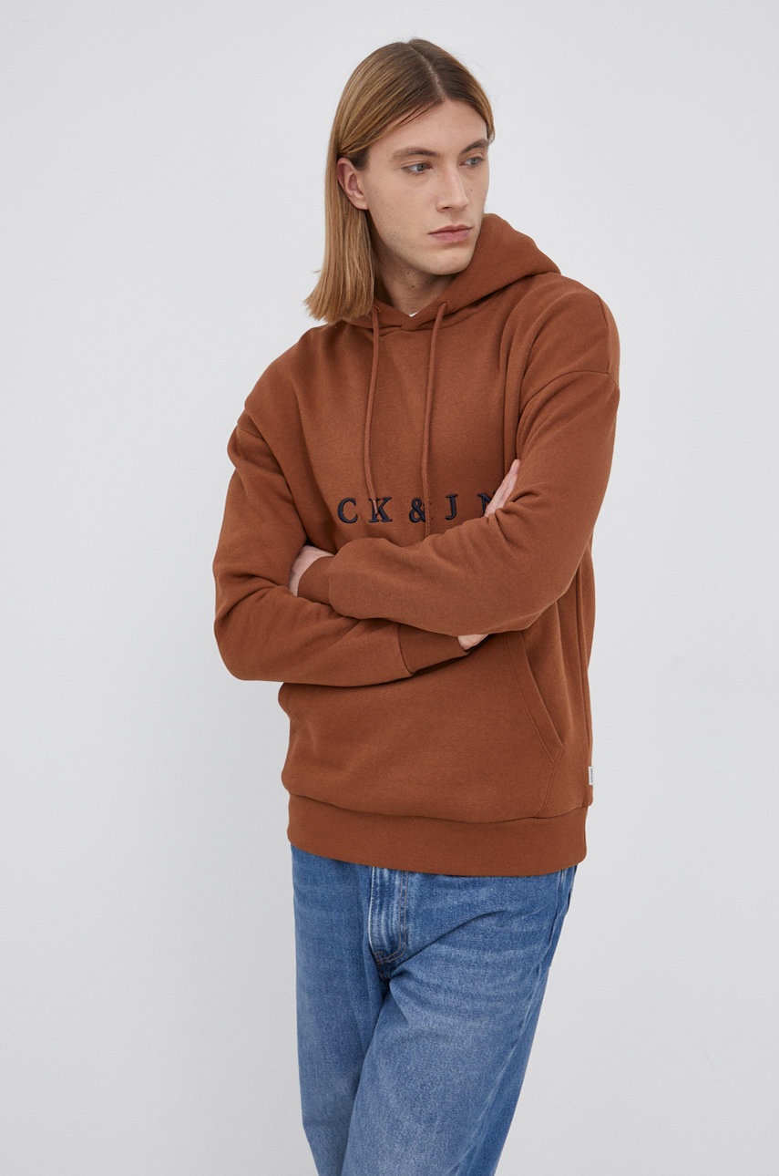 

Кофта Jack & Jones чоловіча колір коричневий з аплікацією