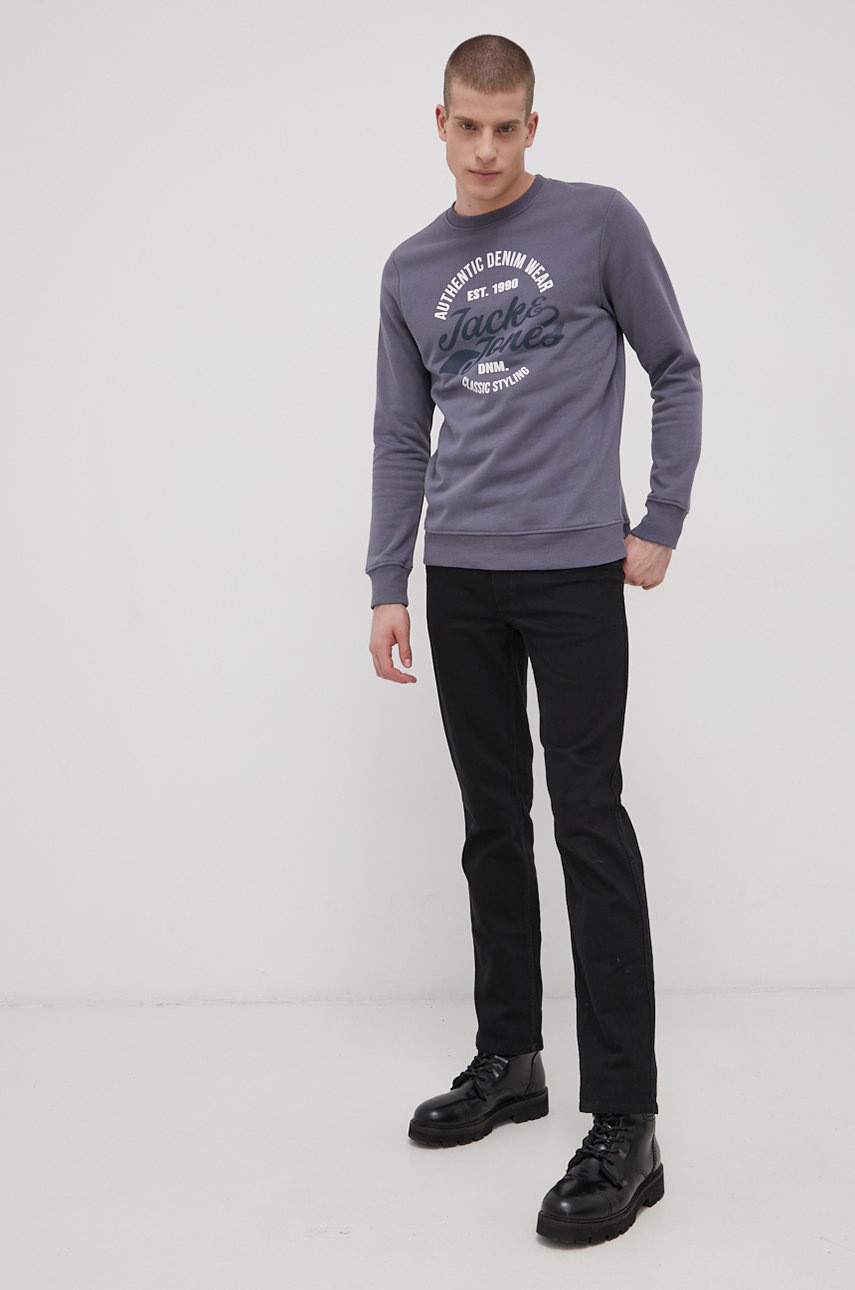 

Кофта Jack & Jones чоловіча колір сірий з принтом