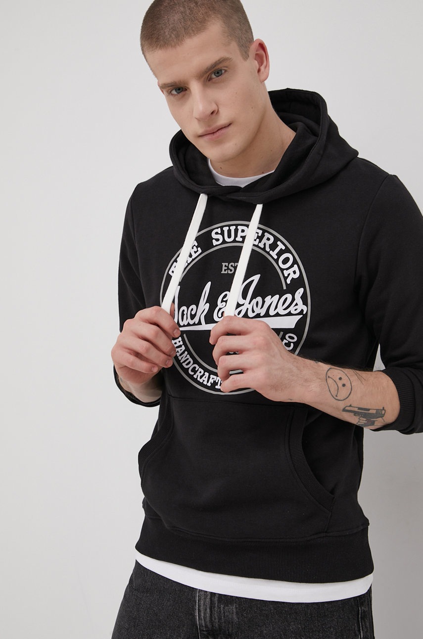 

Кофта Jack & Jones мужская цвет чёрный с принтом