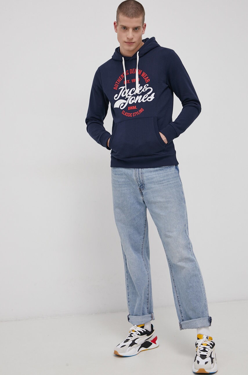 

Кофта Jack & Jones мужская цвет синий с принтом