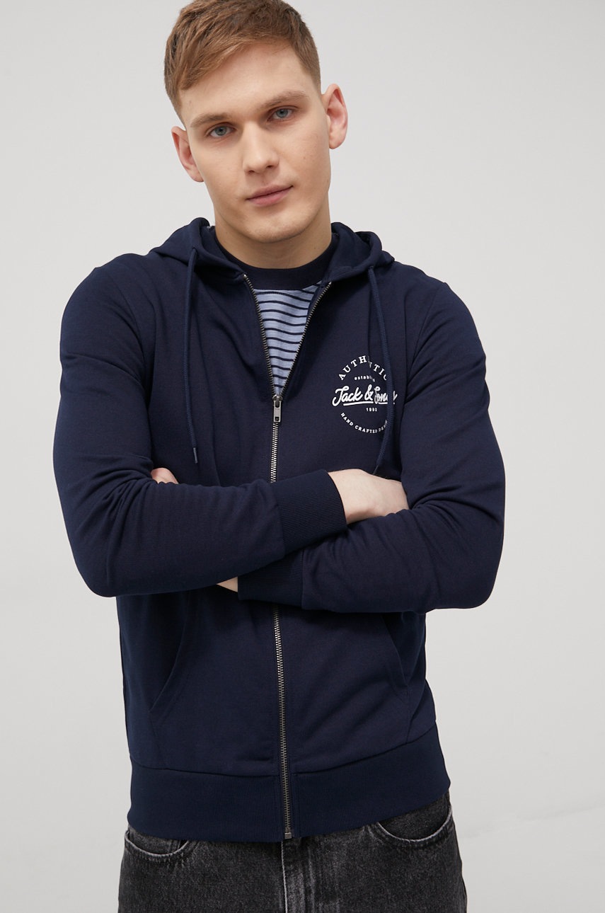 

Суичър Jack & Jones мъжка в тъмносиньо с принт, Тъмносин