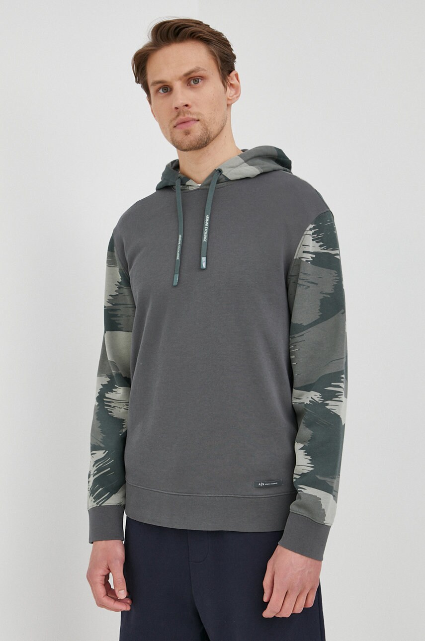 Armani exchange bluza barbati, culoarea verde, modelator