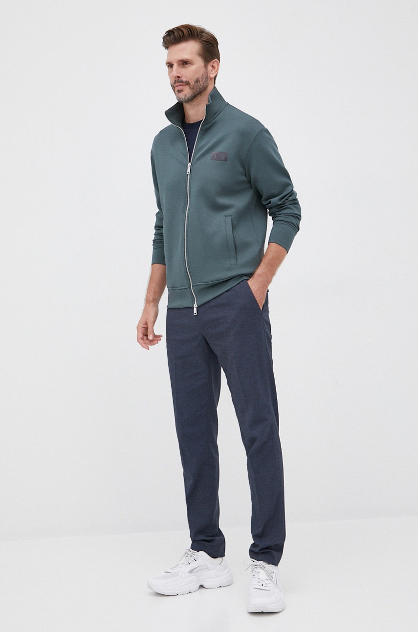 

Кофта Armani Exchange мужская цвет зелёный однотонная